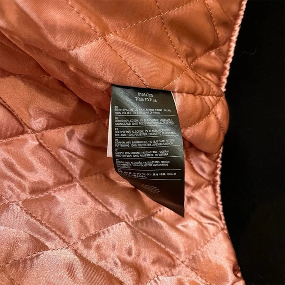 NWT Volcom Womens XS Stone Row Long Black Velvet Coat Pink Quilted Lining Zip Up - Picture 10 of 10